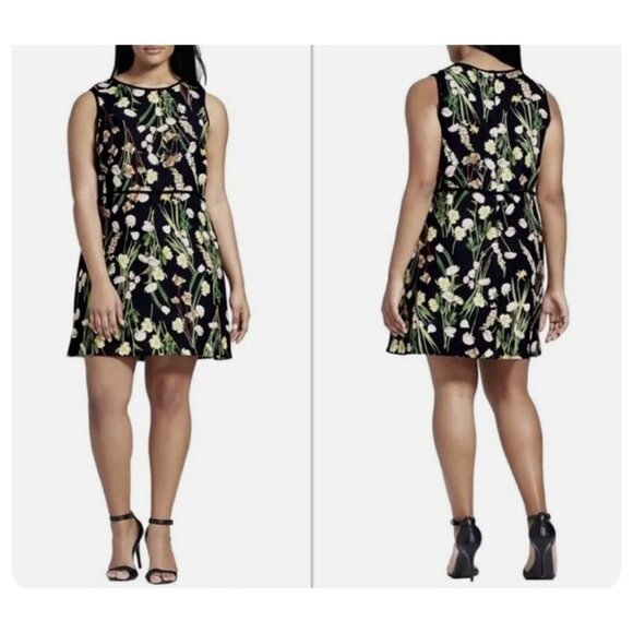 Victoria Beckham Target Size XL Black English Floral Sheath Dress - Picture 2 of 8
